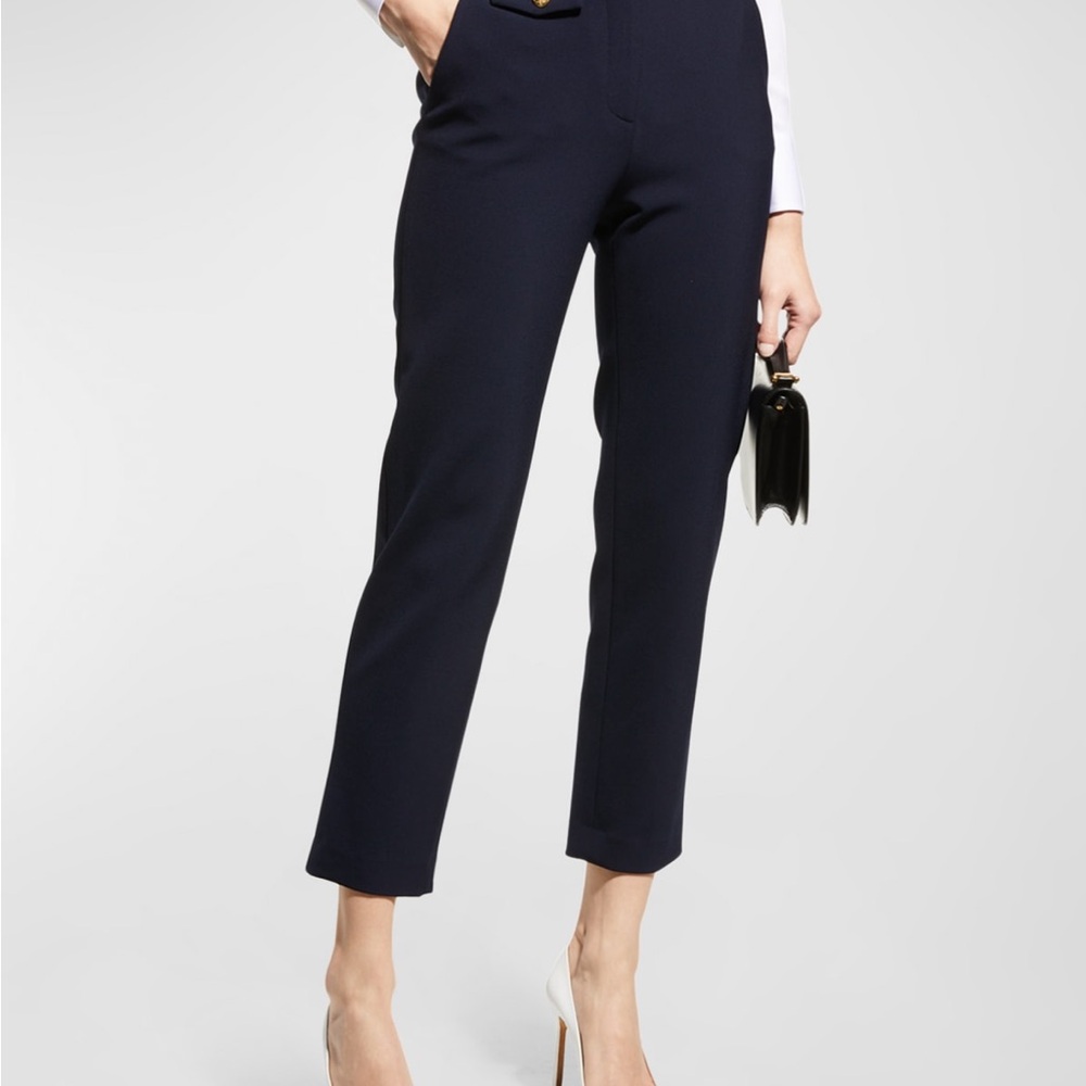 Veronica Beard Reno Navy Straight Cropped Pants - Picture 5 of 11